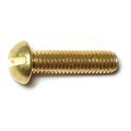 Midwest Fastener #10-32 x 3/4 in Slotted Round Machine Screw, Plain Brass, 20 PK 61453